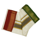 Art Silk Special 7 Kan Cream Dhoti | Double Layer | Mayilkan Border | Kannika