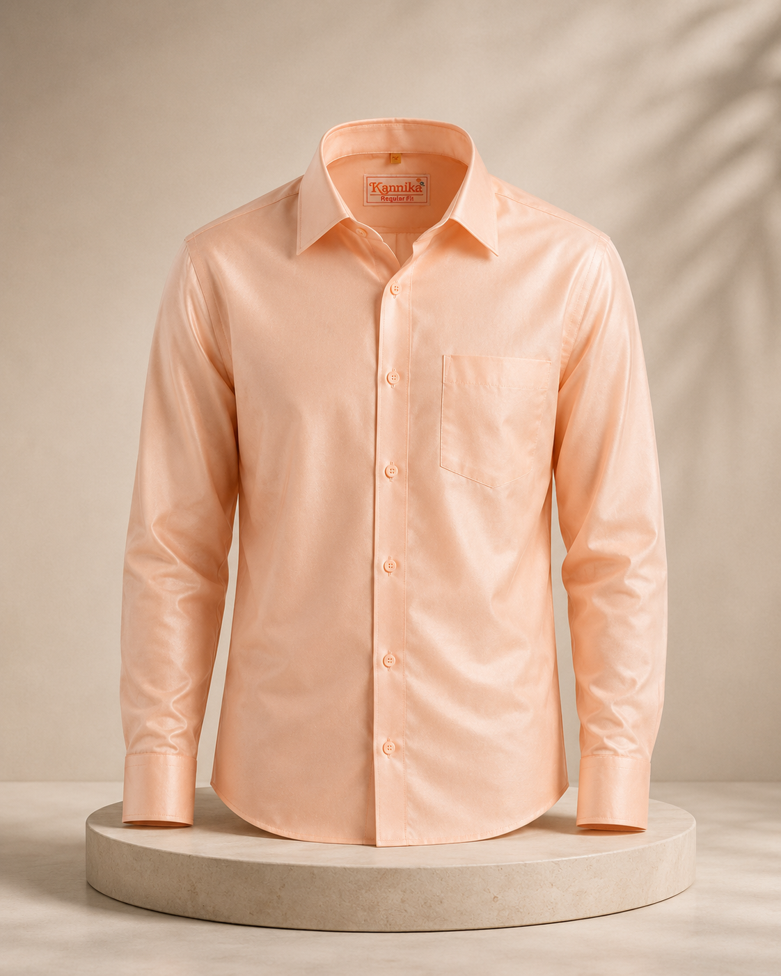 Premium Coral Art Silk Shirt for Men – Traditional Ethnic Wear | Kannika