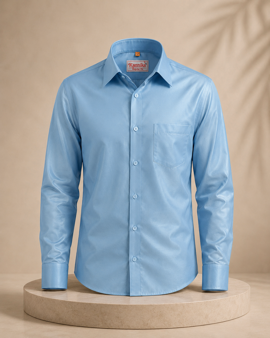 Premium Sky Blue Art Silk Shirt for Men – Traditional Ethnic Wear | Kannika
