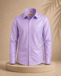 Premium Lavender Art Silk Shirt for Men – Traditional Ethnic Wear | Kannika
