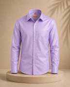 Premium Lavender Art Silk Shirt for Men – Traditional Ethnic Wear | Kannika