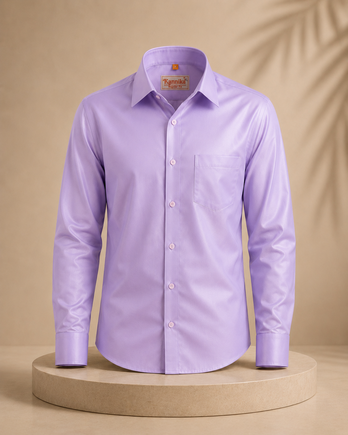 Premium Lavender Art Silk Shirt for Men – Traditional Ethnic Wear | Kannika