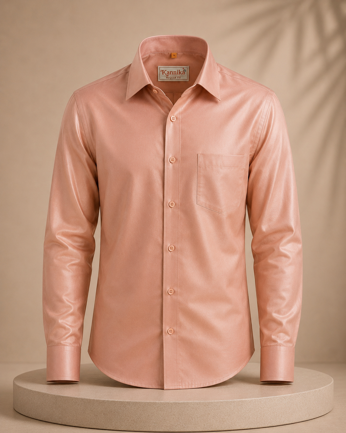 Premium Copper Art Silk Shirt for Men – Traditional Ethnic Wear | Kannika