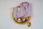 Art Silk Lavander Mappillai Set | 3-in-1 | Double Layer | 1 1/2" Silver Jari Border