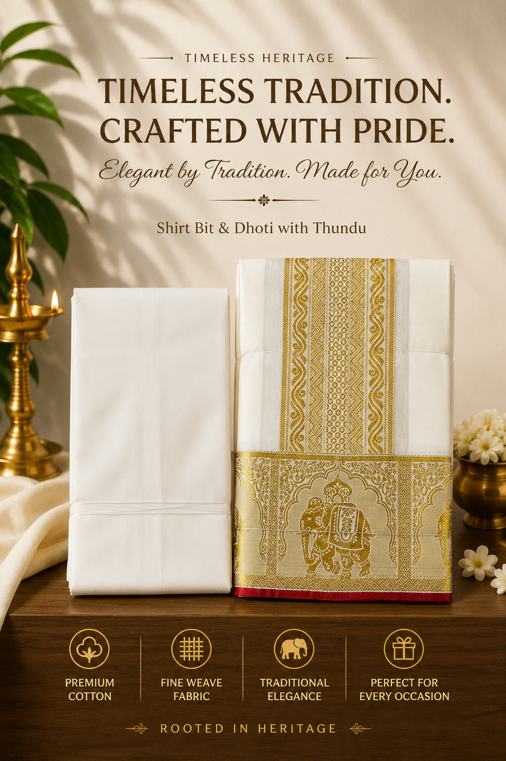 Kannika Pure Silk Designer Vesti Set – Divine Ganesha