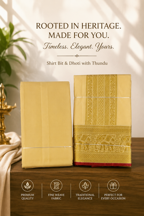 Kannika Pure Silk Designer Vesti Set – Heritage Gold