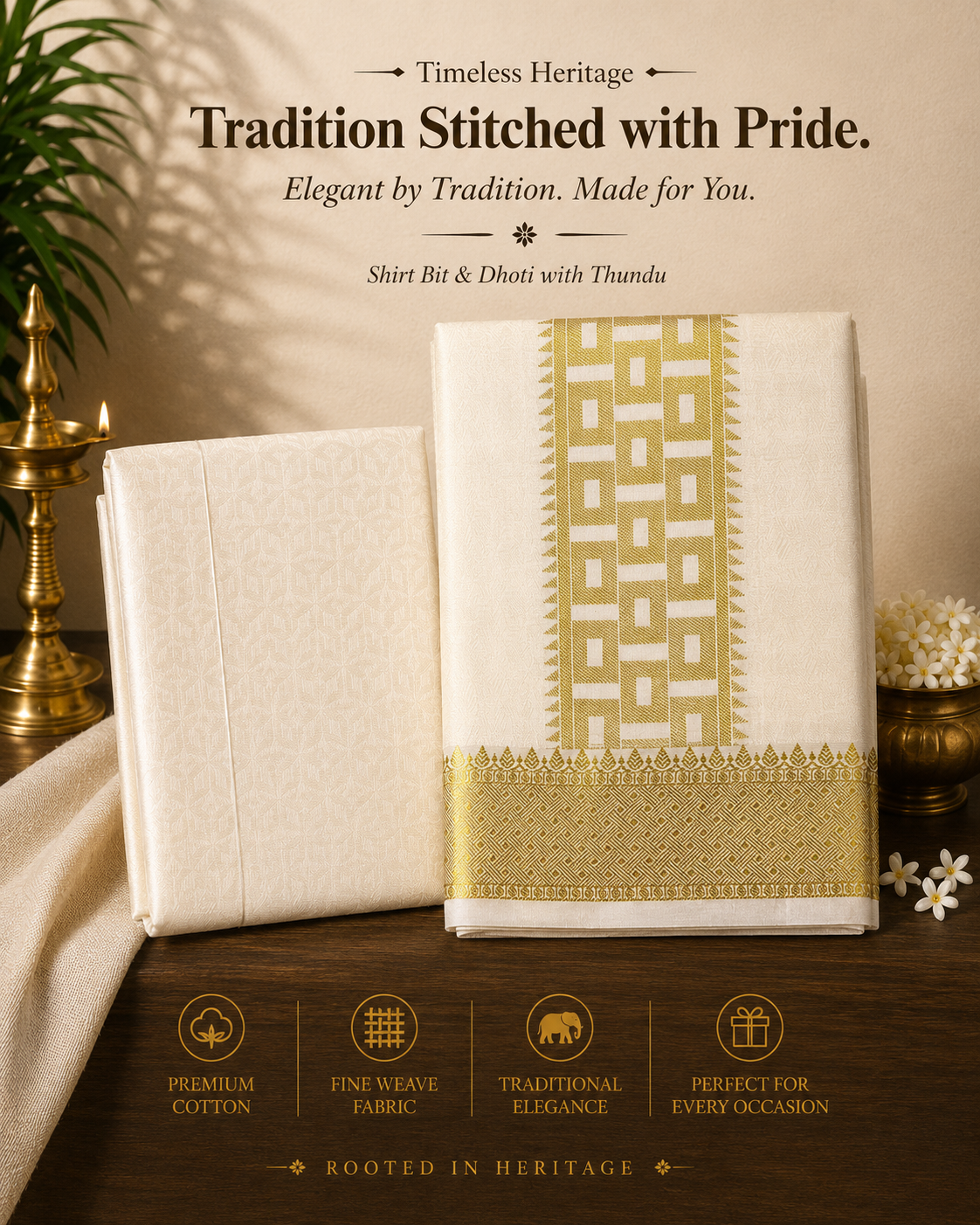 Kannika Pure Silk Designer Vesti Set – Heritage Grid