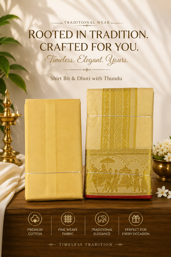 Kannika Pure Silk Designer Vesti Set – Royal Procession