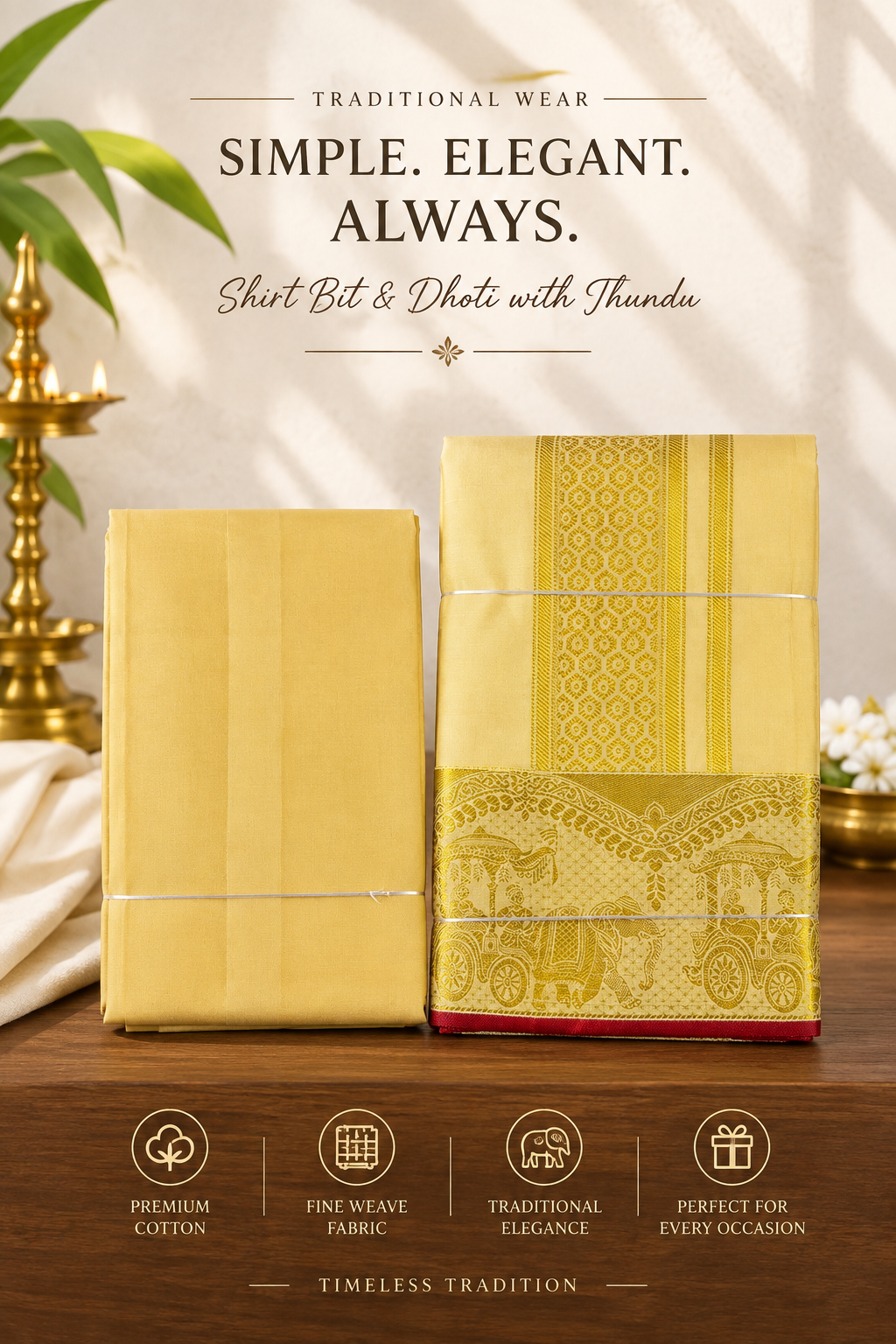 Kannika Pure Silk Designer Vesti Set – Temple Chariot
