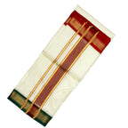 Pure Silk 5 Kan Cream Dhoti | Double Layer | 5 Kan Mayilkan Border